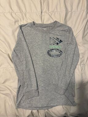 Carter's Heather Gray Graphic Tee with Navy Accent